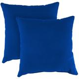 Jordan Manufacturing Sunbrella 18 x 18 Canvas Pacific Blue Solid Square Outdoor Throw Pillows (2 Pack)