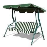 Costway 3 Seats Patio Backyard Canopy Steel Frame Swing Glider Hammock Cushioned