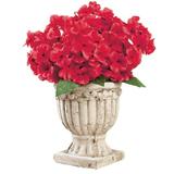 Collections Etc Impatiens Artificial Maintenance-Free Flower Bush - Set of 3 Red