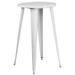 Emma + Oliver Commercial Grade 24 Round White Metal Indoor-Outdoor Bar Height Table