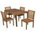 Pemberly Row 5 Piece Wood Patio Dining Set