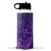 Skin Wrap Decal compatible with Hydro Flask Wide Mouth Bottle 32oz Flaming Fire Skull Purple (BOTTLE NOT INCLUDED)