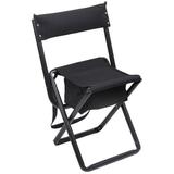 Rothco Deluxe Folding Stool With Pouch Black -Black