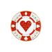 Navika Swarovski Crystal Golf Ball Marker & Hat Clip - Poker Chip - Red Heart