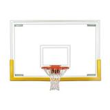 First Team Tradition Upgrade Package Steel-Glass Gymnasium Backboard44; Rim & Pad Upgrade Package- Maroon