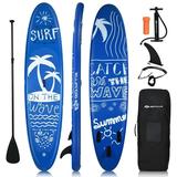 Goplus9.8 Inflatable Stand Up Paddle Board W/Carry Bag Adjustable Paddle Adult Youth