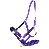 Nylon HALTER Lead Rope Tack Noseband Purple Horse Tack Bling Rodeo 60699