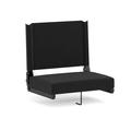 Flash Furniture Grandstand Comfort Seats by Flash - 500 lb. Rated Lightweight Stadium Chair with Handle & Ultra-Padded Seat Black