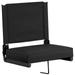 Flash Furniture Grandstand Comfort Seats by Flash - 500 lb. Rated Lightweight Stadium Chair with Handle & Ultra-Padded Seat Black