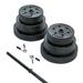 US Weight New 100 Lbs. Traditional Barbell Weight Plates Set with New Upgraded 12-Gauge Steel Bar and Spring Locking Clips Includes 20 10 and 5 Lbs. Weights