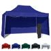 Blue 10x15 Instant Canopy Tent and 4 Side Walls - Commercial Grade Aluminum Frame with Water-Resistant Canopy Top and Sidewall - Bag and Stake Kit Included (5 Color Options)