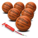 GoSports Indoor / Outdoor Rubber Basketballs - Six Pack of Size 6 Balls with Pump & Carrying Bag