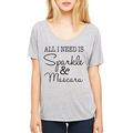 Thread Tank Women s All I Need Is Sparkle and Mascara Slouchy Tee X-Large Gray