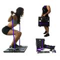 BodyBoss 2.0 - Full Portable Home Gym Workout Package + Resistance Bands - Collapsible Resistance Bar Handles - Full Body Workouts for Home Travel or Outside - Purple