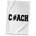 3dRose coach black letters with football on white background - Towel 15 by 22-inch