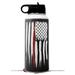 Skin Wrap Decal compatible with Hydro Flask Wide Mouth Bottle 32oz Brushed USA American Flag Red Line (BOTTLE NOT INCLUDED)