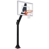 First Team Legend Jr. III-BP Steel-Acrylic In Ground Fixed Height Basketball System44; Black