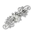 Scunci Sophisticated Jeweled Styling Statement Hair Clip in Silver with Sparkle Flower Detail 1ct