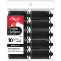 Annie Large 1 Foam Hair Rollers - Black - 10 Pcs.