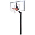 First Team Legacy Nitro Steel-Glass In Ground Fixed Height Basketball System44; Black