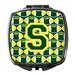 Letter S Football Green and Yellow Compact Mirror CJ1075-SSCM