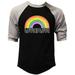 Men s Love Is Love Rainbow KT T2 Black/Gray Raglan Baseball T-Shirt Small Black/Gray