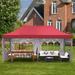 Ainfox 10 x 20 Pop up Outdoor Canopy Tent Portable Shade Instant Folding Gazebo Tent with 4 Side Walls(Red)