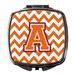 Letter A Chevron Orange and Regalia Compact Mirror