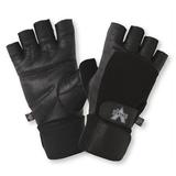 Valeo Competition Wrist Wrap Lifting Gloves with Durable Leather Construction Reinforced Stitching and Double Leather Padded Palms BLACK Medium