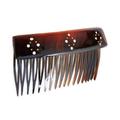 CARAVANÂ® LIP COVERED COMB WITH CRYSTAL STONE DECORATION TORTOISE SHELL