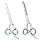 Professional Hair Cutting Scissors Set - Haircut Scissor for Barber/Hairdresser/Hair Salon + Thinning/Texture Hairdressing Shear for Beautician + Straight Edge Razor 2pcs/Set