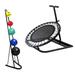 Round rebounder package w/vertical ball rack and 5 ball set (1 ea: 2 4 7 11 15 lb)