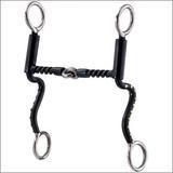 Hilason Black Steel Horse Bit Twisted Wire Snaffle Mouth