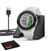 Garmin Approach S62 GPS Golf Watch (Black Bezel/White Band) with Virtual Caddie Mapping includes Charging Base and Clean