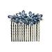 Faship Gorgeous Navy Blue Rhinestone Crystal Floral Hair Comb