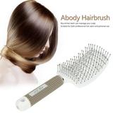 Abody Nylon Detangle Hairbrush Women Hair Scalp Massage Comb Paddle Hair Brush Wet Hair Brush for Hairdressing Salon Black