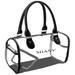 SHANY Clear Waterproof Carryall Handbag - See-Thru PVC Tote Bag with Faux Leather Handles Open Side Pockets and Detachable Cosmetic Bag