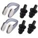 Swimming Protector Silicone Earplugs Plastic Nose Clip Black White 2 Sets w Case