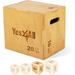 Yes4All 3-in-1 Wooden Plyo Box for HIIT Workout Three Different Height 24 20 16 Natural Wood