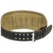 Harbinger Padded Leather Contoured Weightlifting Belt with Suede Lining and Steel Roller Buckle 6-Inch Medium