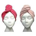 The Original Turbie Twist Cotton Super Absorbent Hair Towel (2 Pack) Pink Solid