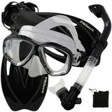 Snorkel Fins Mask Set for Snorkeling Scuba Diving Bk-MLXL