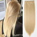 SEGO Clip in Hair Extensions Straight Full Head Real Hair 8 Hair Pieces 18 Clips For Women Hollywood Hair Accessory Blonde/Golden/Red/Purple/Pink/Blue/Black