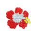 Red Hibiscus Ball Marker adorned with Crystals from SwarovskiÂ® with Magnetic Hat Clip