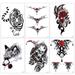 Lady Up 6 Sheets Temp Body Art Temporary Tattoos Fake Tattoo for Women Men Kid Skull Flower Tiger Wolf Waterproof Stickers