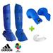 New Blue adidas Karate WKF Competition Sparring Gear Set w/ Mouthguard