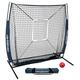 PowerNet 5x5 Baseball Softball Practice Hitting Net Bundle (w/ strike zone + training ball)