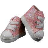 The Queen s Treasures 18 Inch Doll Clothing Shoes Pink Sparkle High Cut Sneakers Complete With Box Compatible For Use With American Girl Dolls And Clothes