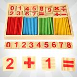 HERCHR Colorful Wooden Baby Preschool Math Educational Toys Building Blocks Counting Sticks Intelligence Sticks Preschool Toys