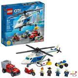 LEGO City Police Helicopter Chase 60243 Building Toy Set for Kids Includes Toy Police ATV and Helicopter Toy Motorbike and a Getaway Truck